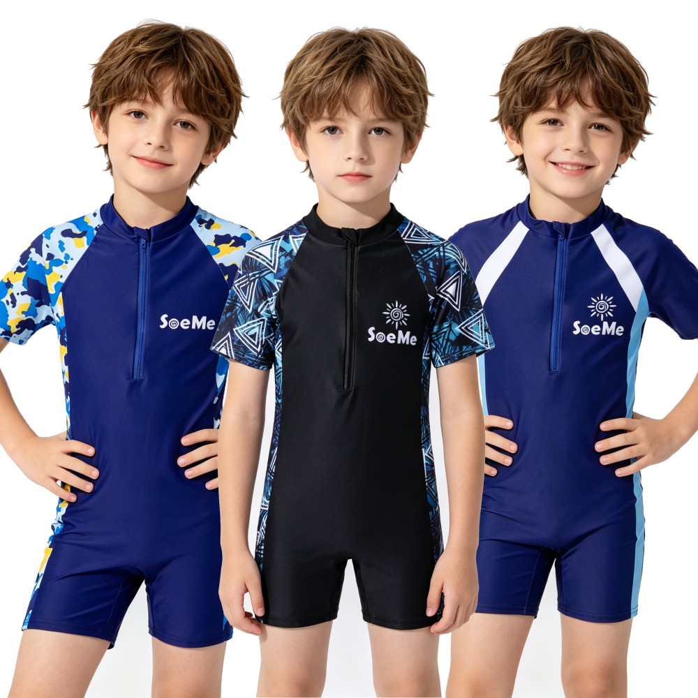 A Bathing Ape Camo - Maiô infantil com estampa camuflada azul
