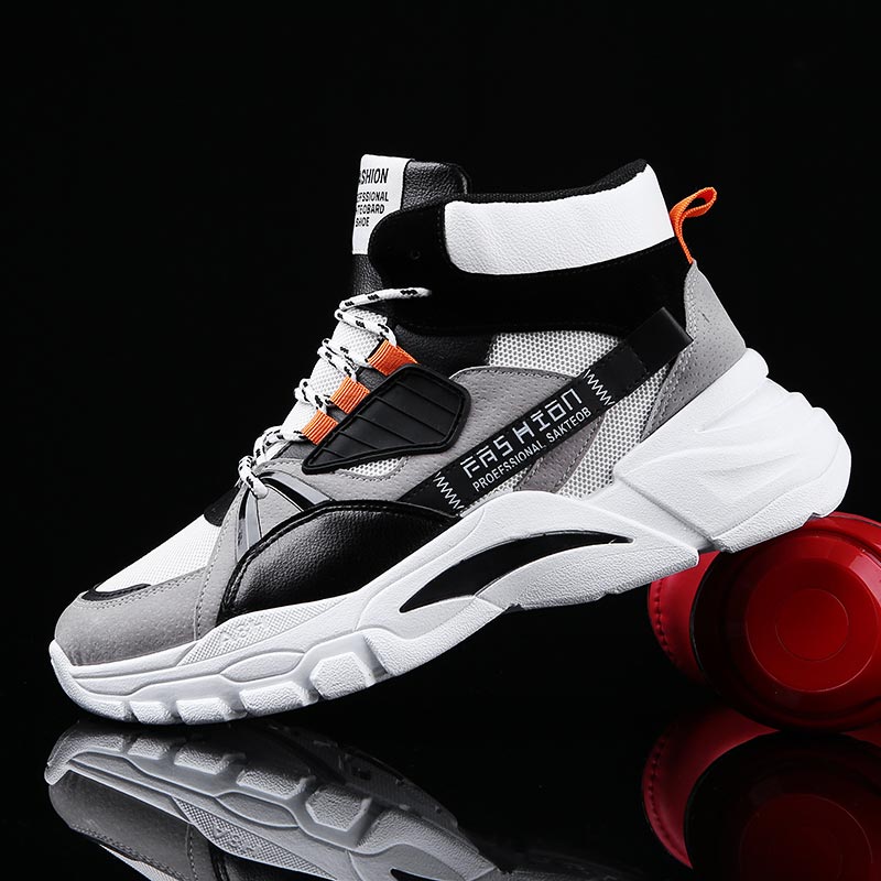 Streetwear Brand Expensive - Hightop-Sapatilhas Esportivas Masculinas, Sapatilhas de Cima