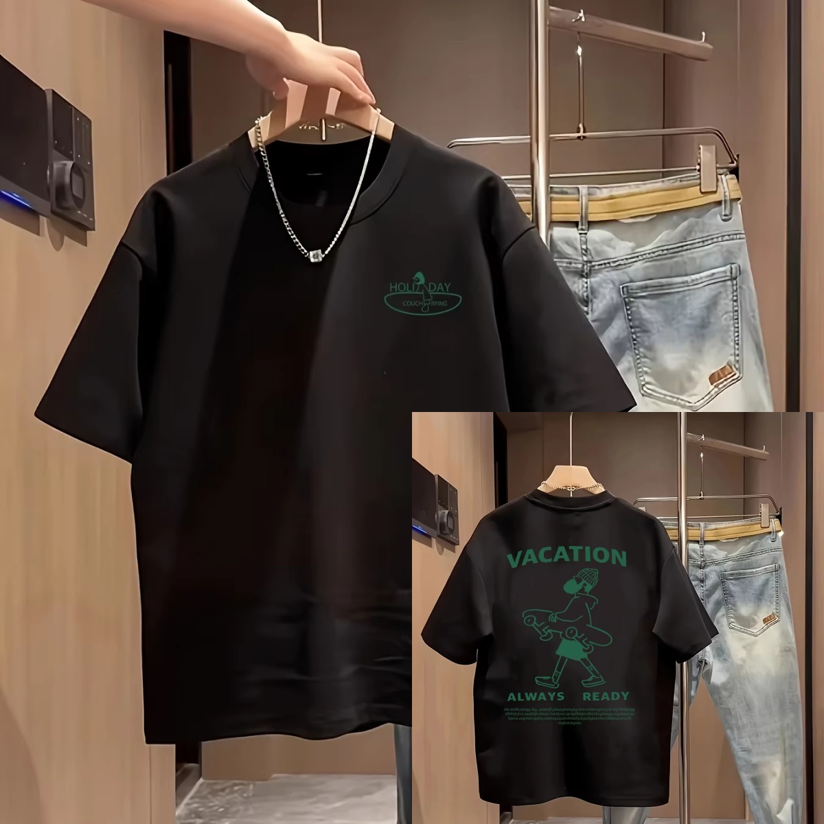 Streetwear Brand Slogans - Camiseta Casual com Estampa de Figura