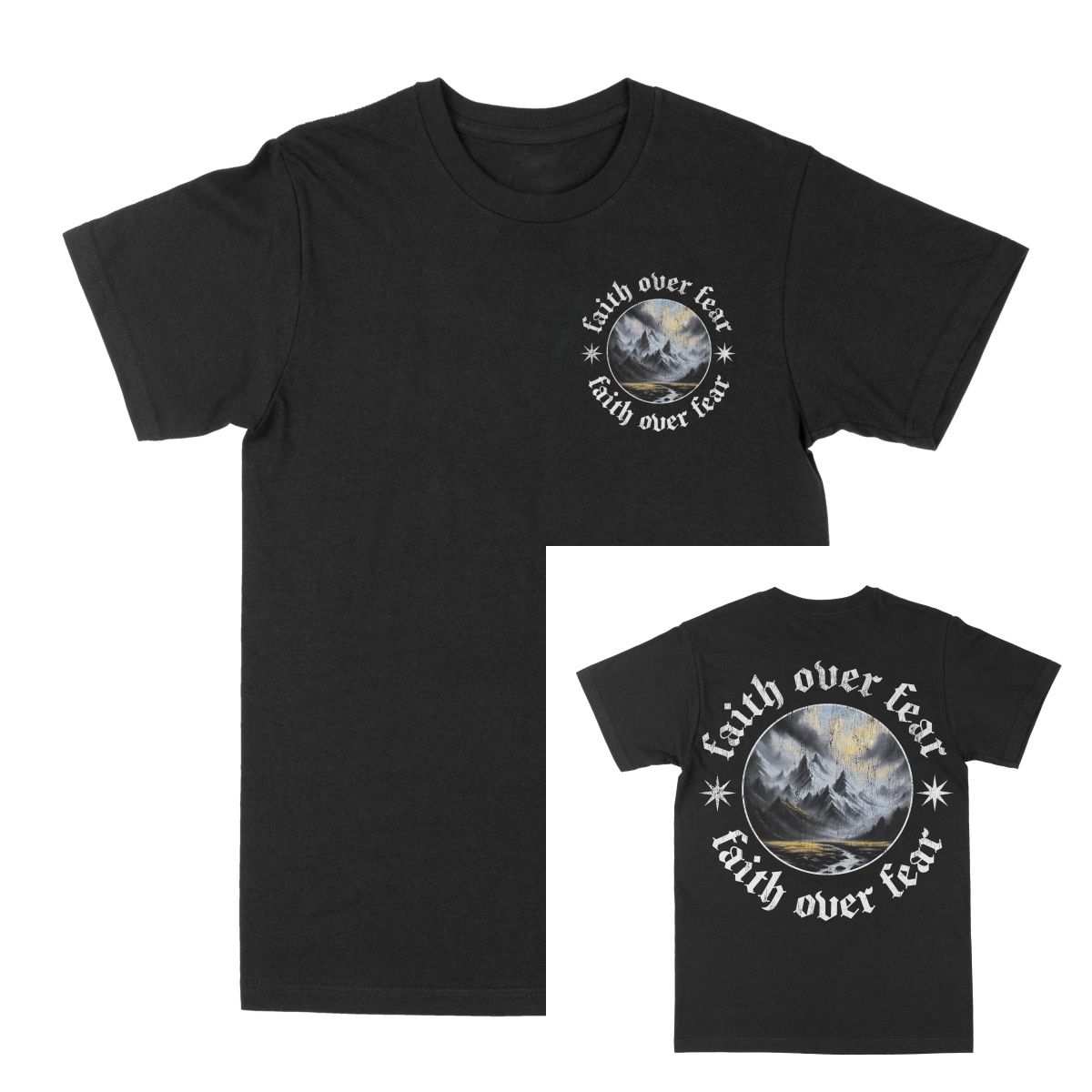 Camiseta Branca Faith Over Fea - Streetwear Brand Graphics avaliação e preço
